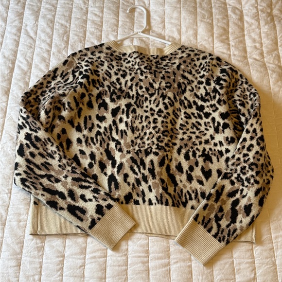 Leopard Print Cardigan Sweater A New Day Sz Large - Picture 2 of 3